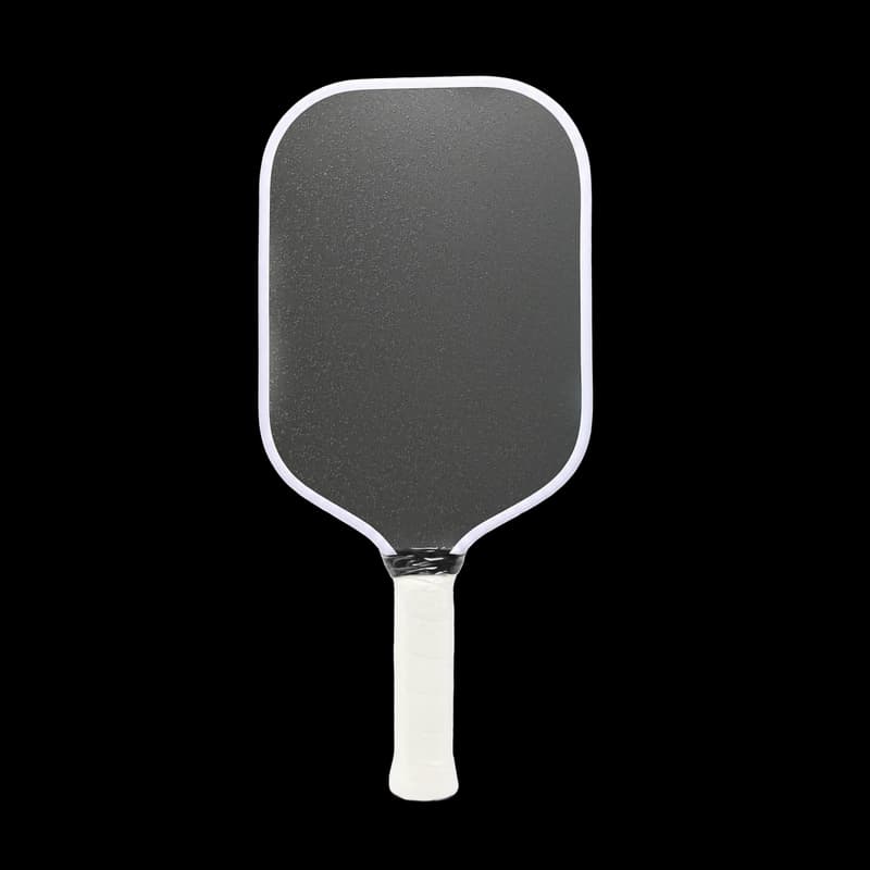 Silicon Carbide Grit pickleball paddle with white edge guard and grip
