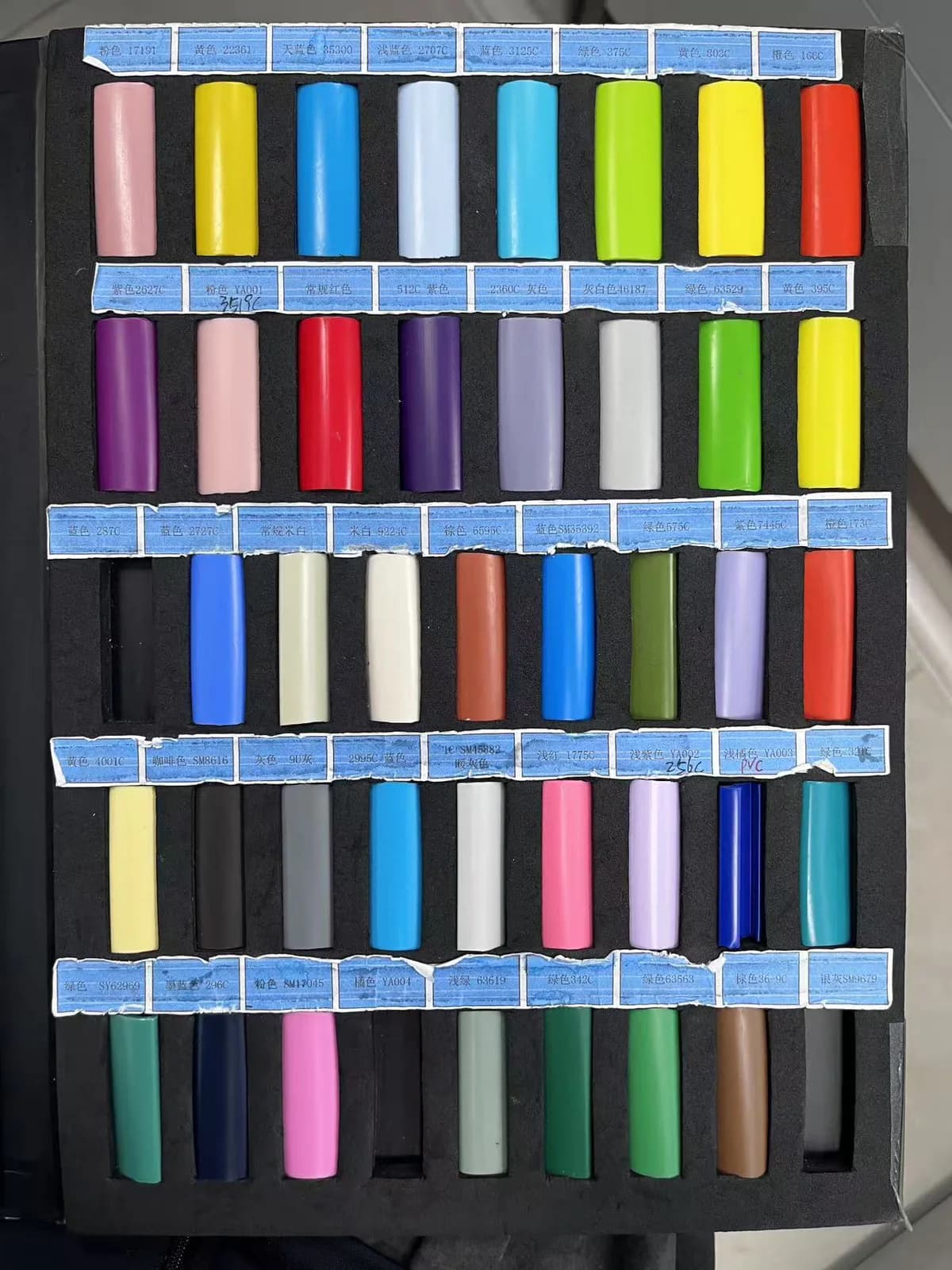TPU Edge Strip Color Options physical color samples