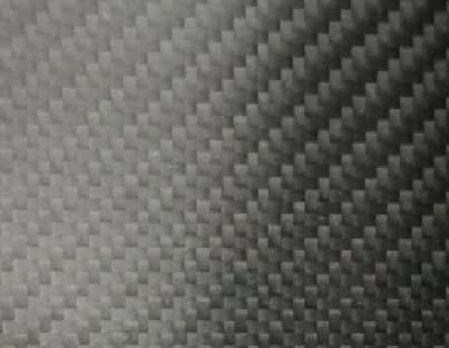 3K carbon fiber face material sample with black woven texture