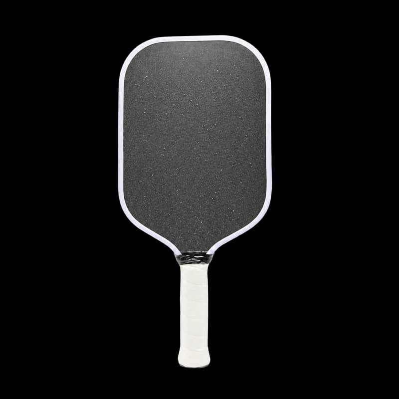 Emery Grit pickleball paddle with white edge guard and grip